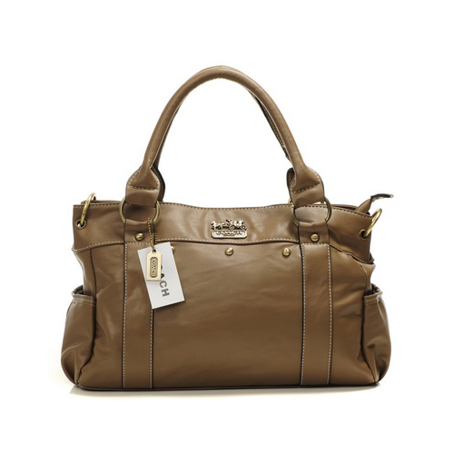 Coach Stud City Medium Brown Satchels DHS | Women